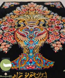 گلدانی گلدان پرنده زمینه مشکی تند