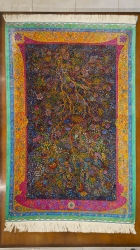 قالیچه درختی حاشیه سبز
